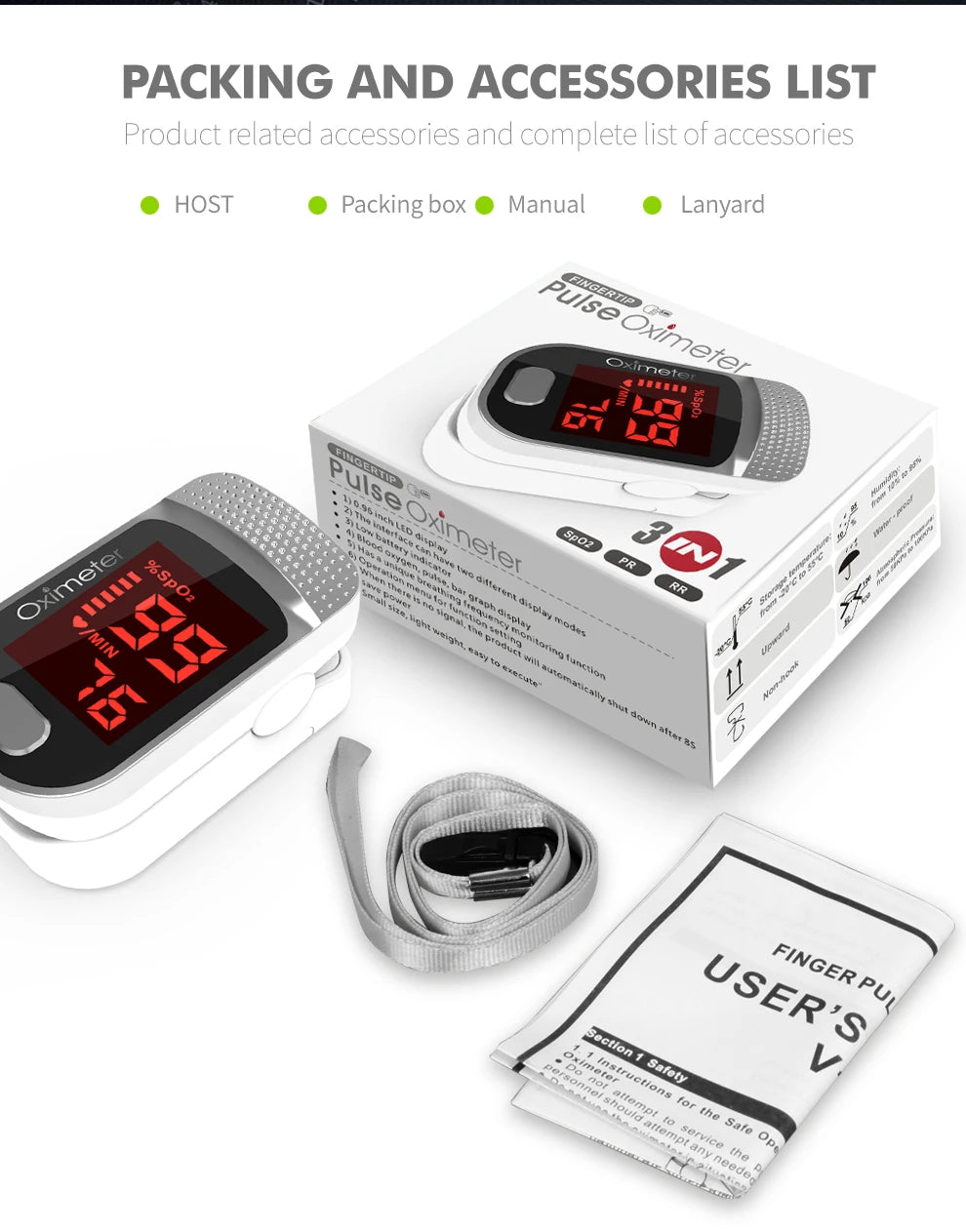 Finger Pulse Oximeter SPO2 PR PI RR Blood Oxygen Saturation Meter Heart Rate Monitor OLED Oximetro De Dedo