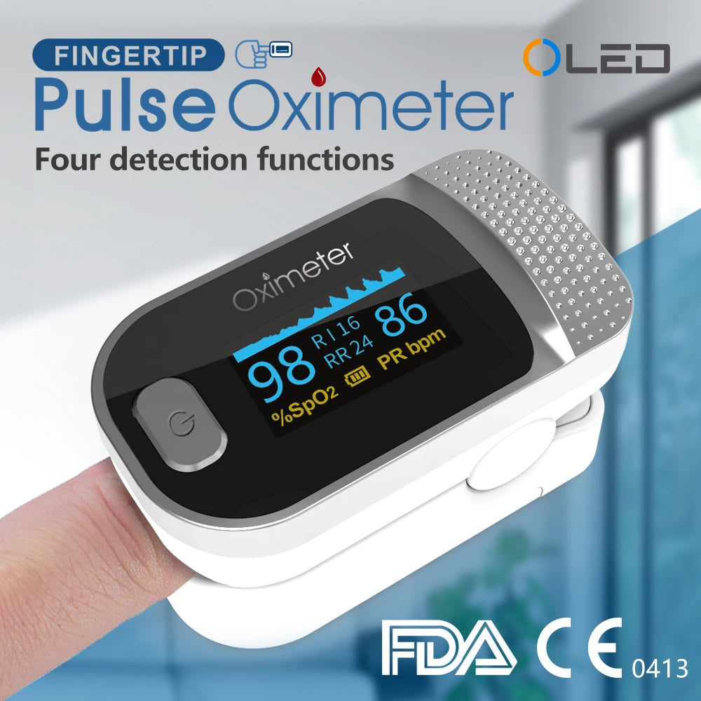 Finger Pulse Oximeter SPO2 PR PI RR Blood Oxygen Saturation Meter Heart Rate Monitor OLED Oximetro De Dedo