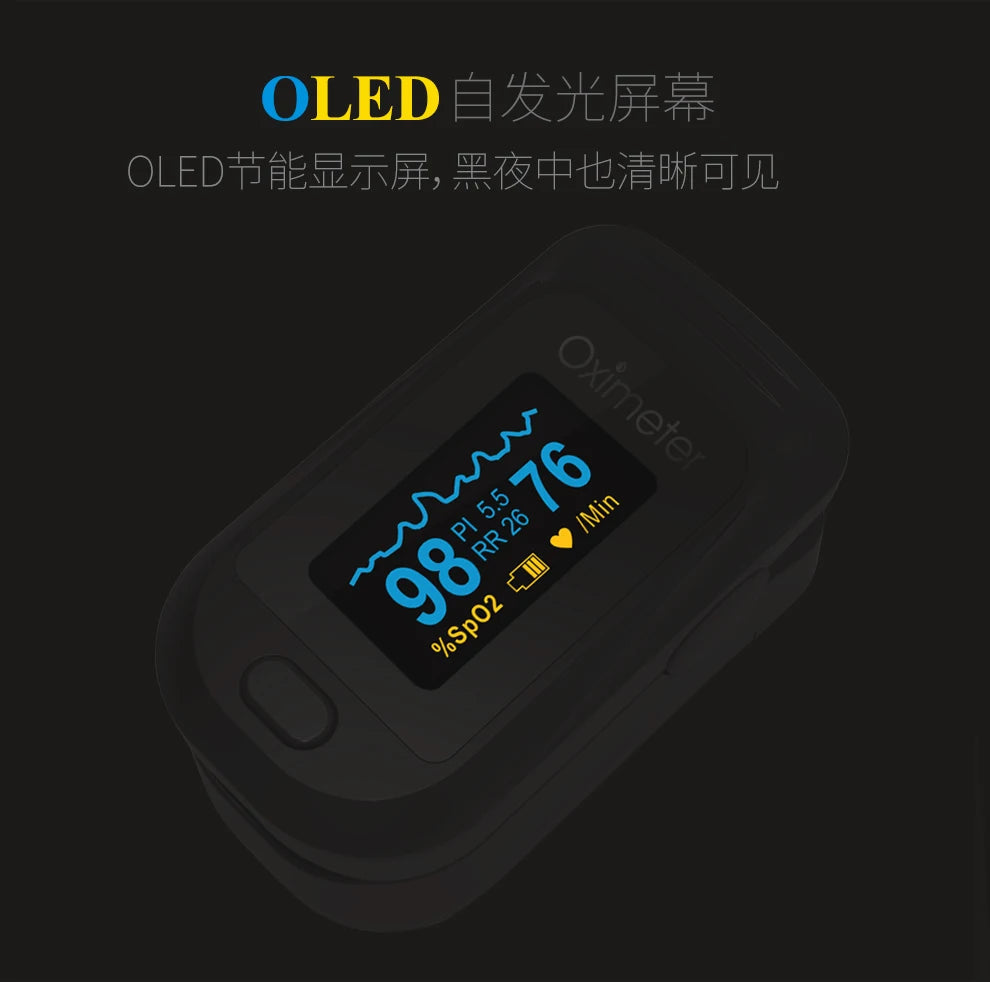 Finger Pulse Oximeter SPO2 PR PI RR Blood Oxygen Saturation Meter Heart Rate Monitor OLED Oximetro De Dedo