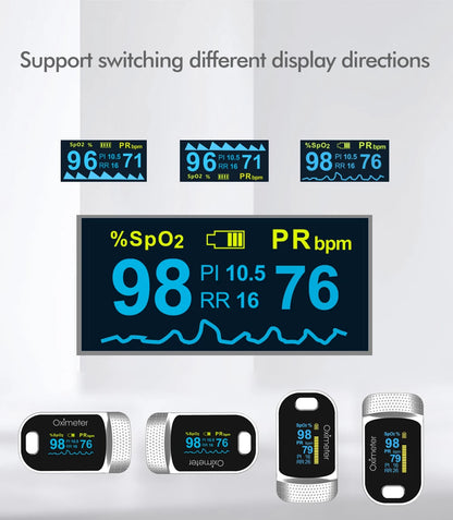 Finger Pulse Oximeter SPO2 PR PI RR Blood Oxygen Saturation Meter Heart Rate Monitor OLED Oximetro De Dedo