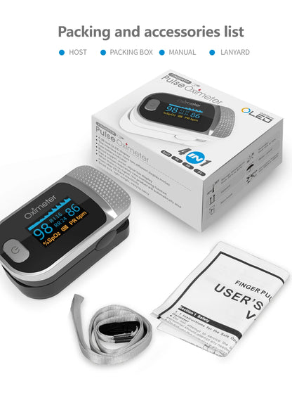 Finger Pulse Oximeter SPO2 PR PI RR Blood Oxygen Saturation Meter Heart Rate Monitor OLED Oximetro De Dedo