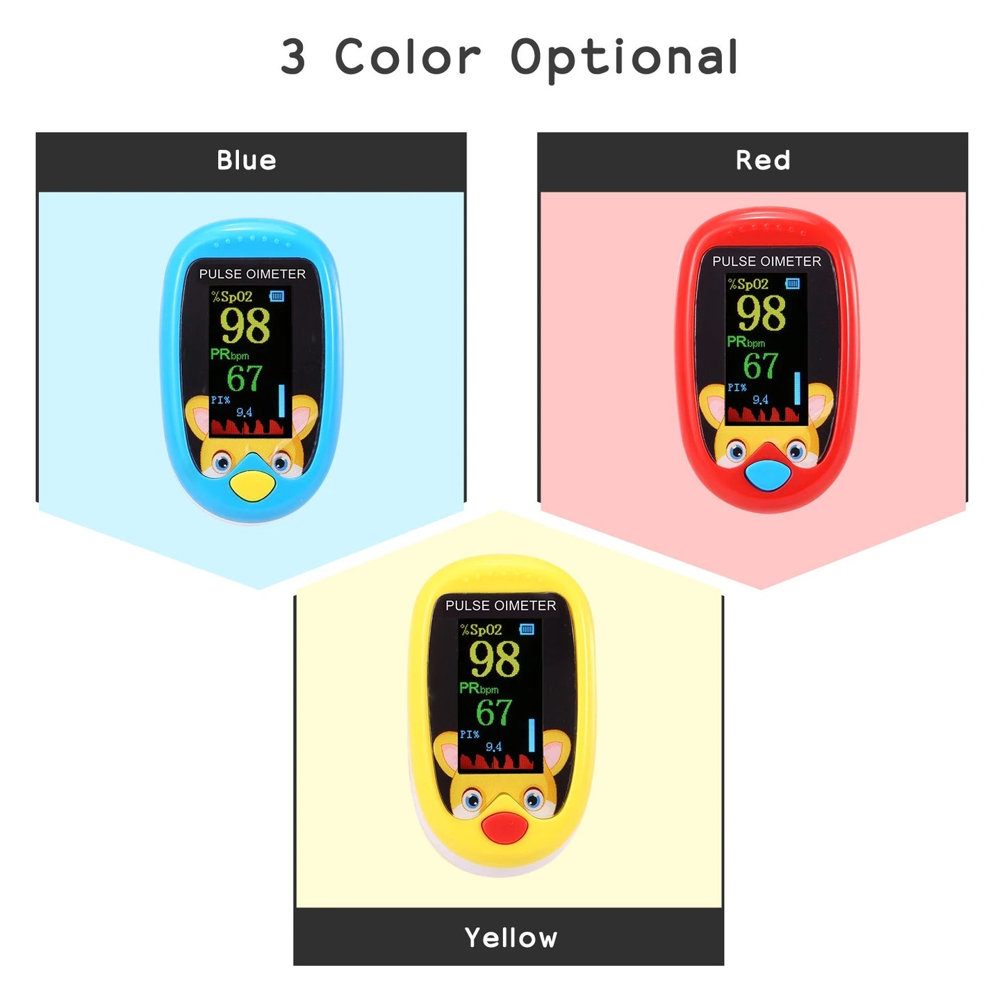 Child Pulse Oximeter Rechargeable Infant Blood Oxygen Saturation Meter Children Kids Oximetro SPO2 Health Care